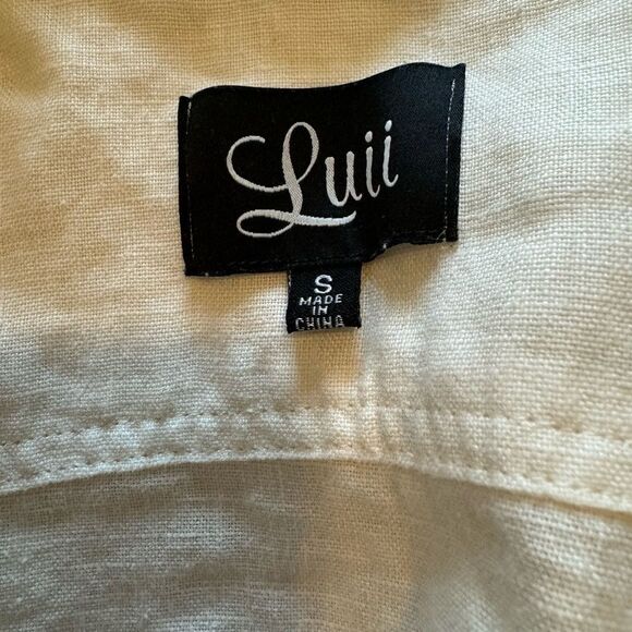 White Luii Linen Button Up Jacket Lightweight Size Small - Picture 4 of 8